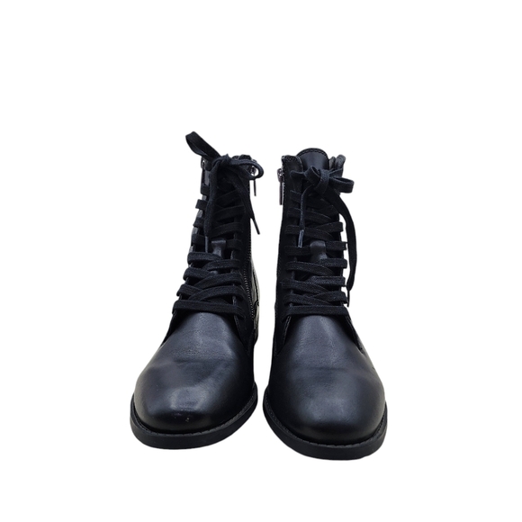 Lucky Brand Women's Hildran Leather Zip Up Combat Boot - 7.5 - Picture 2 of 7